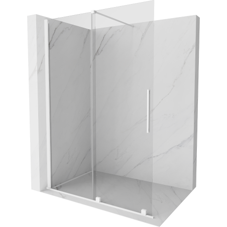 Mexen Velar sliding Walk-in shower screen 140 x 200 cm, transparent 8 mm, white - 871-140-000-03-20