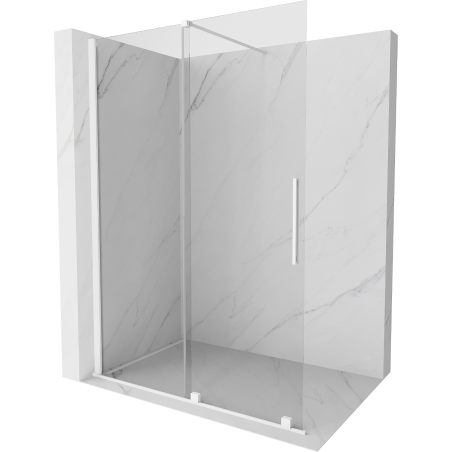 Mexen Velar Walk-in Shower Wall 130 x 200 cm, Transparent 8 mm, White - 871-130-000-03-20