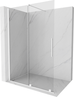 Mexen Velar Sliding Shower Screen Walk-in 130 x 200 cm, Transparent 8 mm, White - 871-130-000-03-20