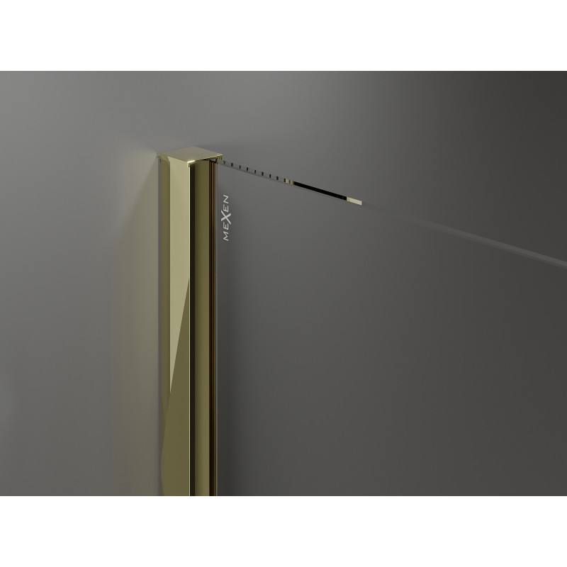 Mexen Velar sliding shower wall Walk-in 130 x 200 cm, transparent 8 mm, gold - 871-130-000-03-50