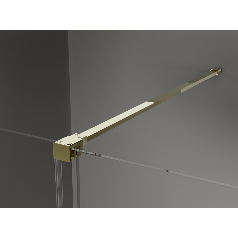 Mexen Velar sliding shower wall Walk-in 130 x 200 cm, transparent 8 mm, gold - 871-130-000-03-50