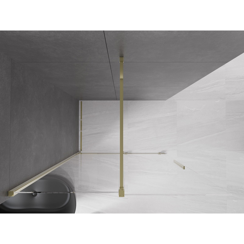 Mexen Velar Sliding Shower Wall Walk-in 160 x 200 cm, Transparent 8 mm, Gold - 871-160-000-03-50