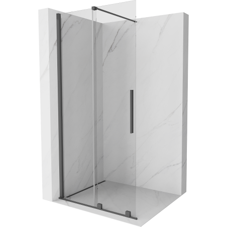 Mexen Velar sliding shower wall Walk-in 75 x 200 cm, transparent 8 mm, brushed gun gray - 871-075-000-03-66