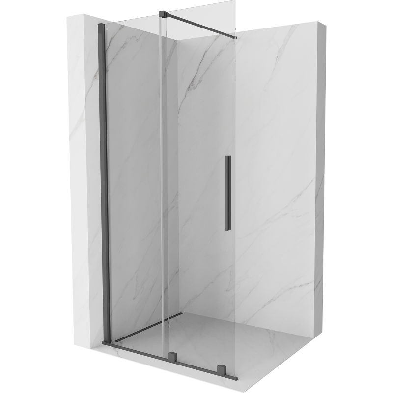 Mexen Velar sliding shower wall Walk-in 80 x 200 cm, transparent 8 mm, brushed gun gray - 871-080-000-03-66