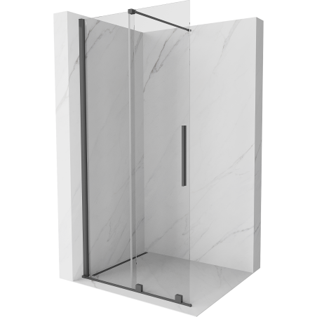 Mexen Velar sliding shower wall Walk-in 110 x 200cm, transparent 8 mm, gun gray brushed - 871-110-000-03-66
