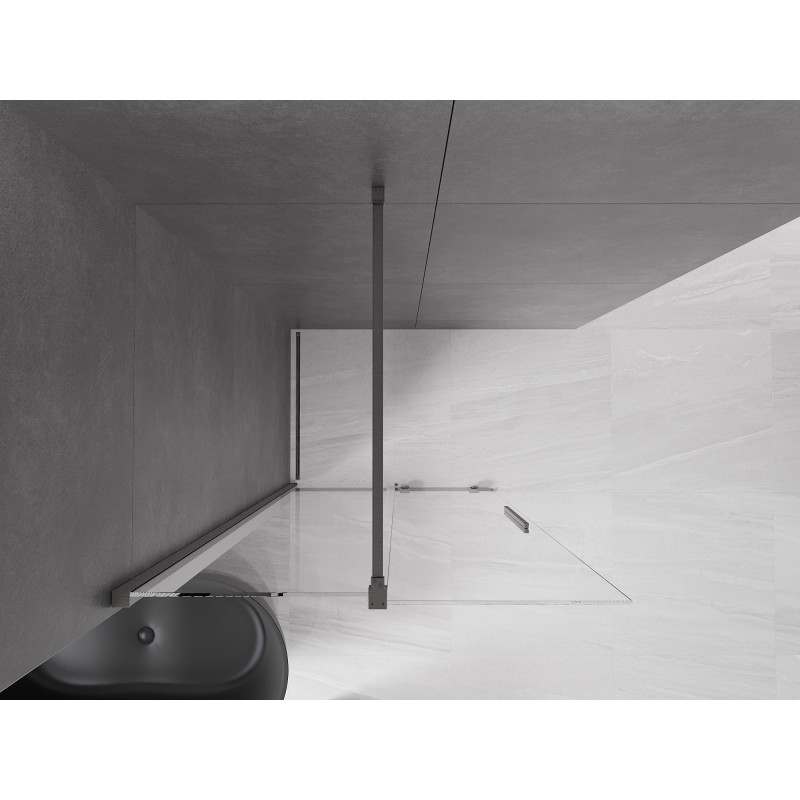 Mexen Velar sliding shower wall Walk-in 110 x 200cm, transparent 8 mm, gun gray brushed - 871-110-000-03-66