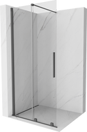 Mexen Velar Walk-in Sliding Shower Wall 120 x 200 cm, Transparent 8 mm, Brushed Gun Gray - 871-120-000-03-66