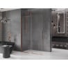 Mexen Velar sliding shower wall Walk-in 130 x 200 cm, transparent 8 mm, pink gold - 871-130-000-03-60