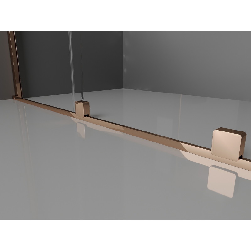 Mexen Velar sliding walk-in shower panel 130 x 200 cm, transparent 8 mm, rose gold - 871-130-000-03-60
