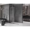 Mexen Velar Sliding Walk-in Shower Wall 140 x 200 cm, Transparent 8 mm, Black - 871-140-000-03-70
