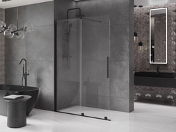 Mexen Velar sliding shower wall Walk-in 150 x 200 cm, transparent 8 mm, black - 871-150-000-03-70