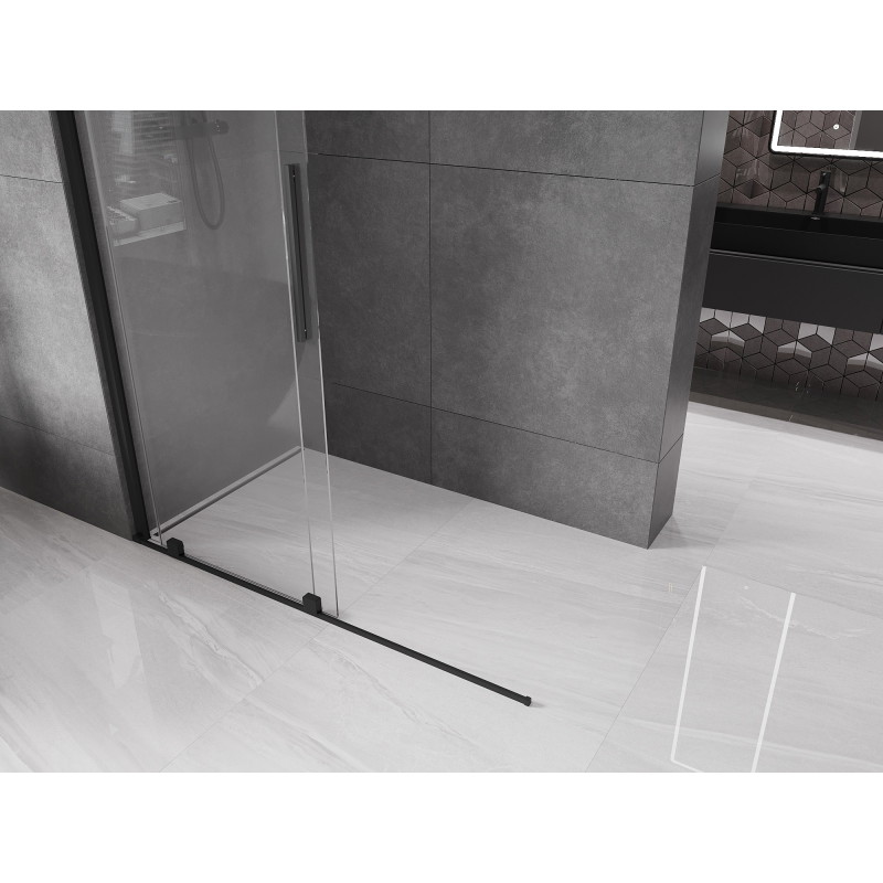 Mexen Velar sliding shower wall Walk-in 160 x 200 cm, transparent 8 mm, black - 871-160-000-03-70