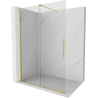 Mexen Velar sliding shower wall Walk-in 130 x 200 cm, transparent 8 mm, brushed gold - 871-130-000-03-55