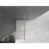 Mexen Velar walk-in Sliding Shower Wall 130 x 200 cm, Transparent 8 mm, Brushed Gold - 871-130-000-03-55