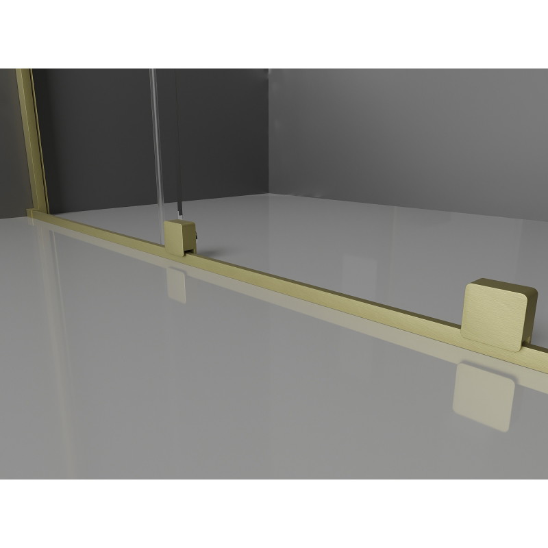Mexen Velar walk-in Sliding Shower Wall 130 x 200 cm, Transparent 8 mm, Brushed Gold - 871-130-000-03-55