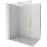 Mexen Velar Walk-in Sliding Shower Wall 160 x 200 cm, Transparent 8 mm, Brushed Gold - 871-160-000-03-55