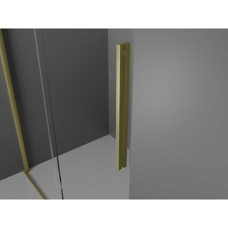 Mexen Velar Walk-in Sliding Shower Wall 160 x 200 cm, Transparent 8 mm, Brushed Gold - 871-160-000-03-55