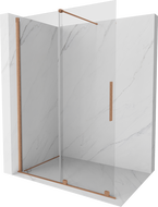 Mexen Velar Sliding Walk-in Shower Screen 130 x 200 cm, Transparent 8 mm, Brushed Copper - 871-130-000-03-65