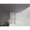 Mexen Velar Walk-in Sliding Shower Wall 160 x 200 cm, Transparent 8 mm, Brushed Copper - 871-160-000-03-65
