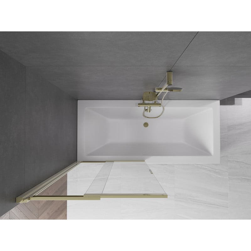 Mexen Fox 2-panel sliding shower screen 85 x 150 cm, transparent, gold - 891-085-002-50-00