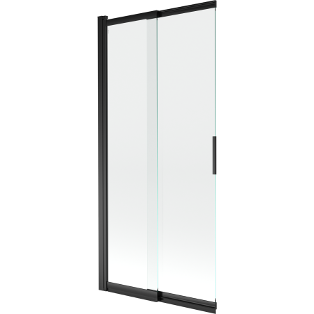 Mexen Fox 2-Panel Sliding Bath Screen 85 x 150 cm, Transparent, Black - 891-085-002-70-00