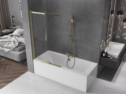 Mexen Fox shower screen 2-panel sliding 100 x 150 cm, transparent, gold - 891-100-002-50-00