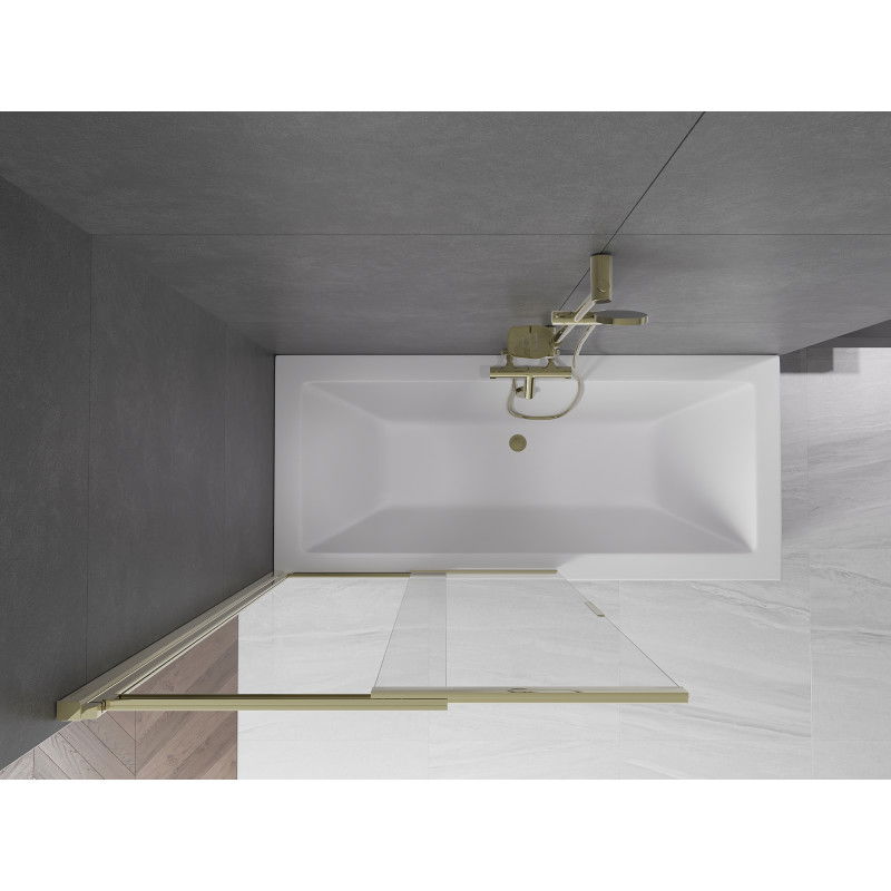 Mexen Fox 2-wing sliding shower screen 100 x 150 cm, transparent, gold - 891-100-002-50-00