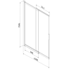 Mexen Fox 2-panel sliding bath screen 100 x 150 cm, transparent, chrome - 891-100-002-01-00