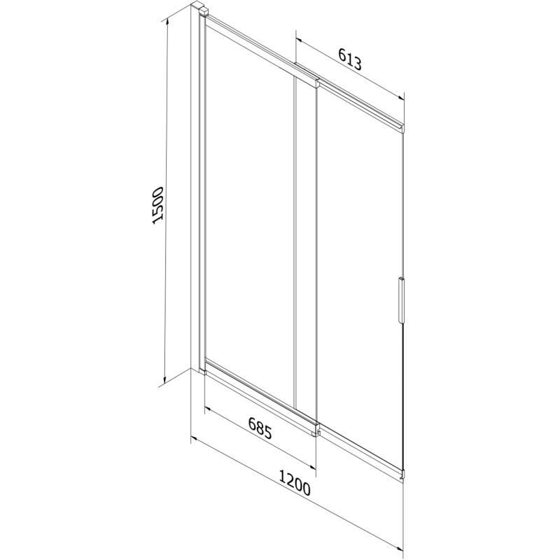 Mexen Fox 2-wing sliding bathtub screen 120 x 150 cm, transparent, chrome - 891-120-002-01-00