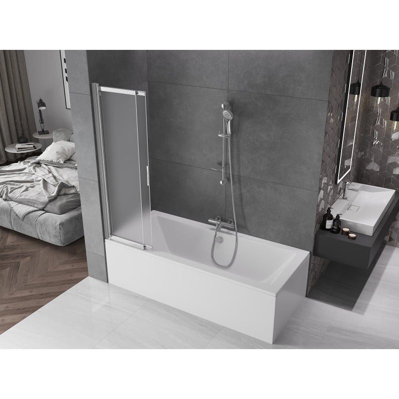 Mexen Fox 2-panel sliding shower screen 85 x 150 cm, frosted, chrome - 891-085-002-01-30