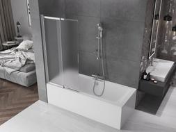 Mexen Fox 2-panel sliding bathtub screen 85 x 150 cm, frost, chrome - 891-085-002-01-30