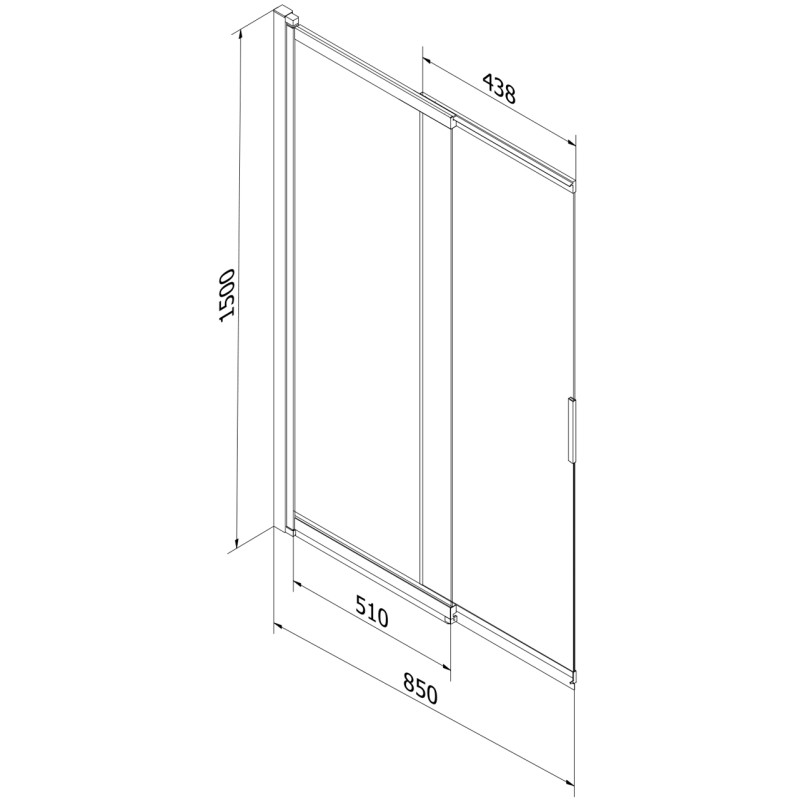 Mexen Fox 2-panel sliding bathtub screen 85 x 150 cm, frost, chrome - 891-085-002-01-30