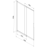 Mexen Fox 2-panel sliding bathtub screen 85 x 150 cm, frost, chrome - 891-085-002-01-30