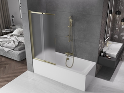 Mexen Fox 2-panel sliding shower screen 85 x 150 cm, frosted, gold - 891-085-002-50-30
