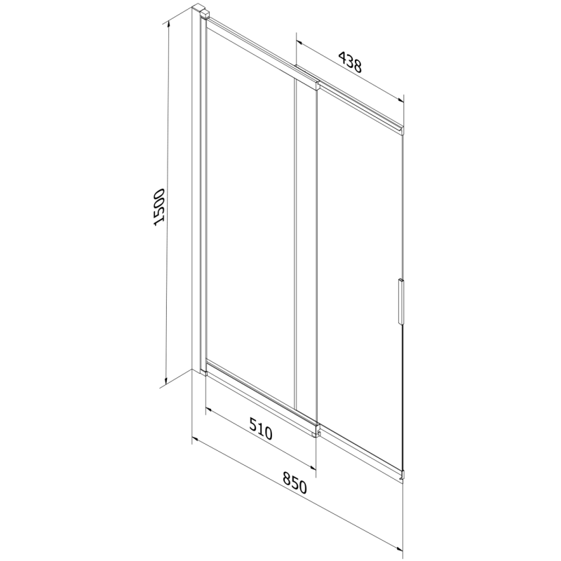 Mexen Fox 2-panel sliding bathtub screen 85 x 150 cm, frost, gold - 891-085-002-50-30