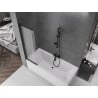 Mexen Fox 2-panel sliding bathtub screen 85 x 150 cm, frost, black - 891-085-002-70-30