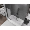 Mexen Fox 2-wing sliding bathtub screen 85 x 150 cm, frosted, black - 891-085-002-70-30