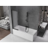Mexen Fox 2-wing sliding bathtub screen 85 x 150 cm, frosted, black - 891-085-002-70-30