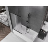 Mexen Fox 2-wing sliding bathtub screen 85 x 150 cm, frosted, black - 891-085-002-70-30