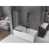 Mexen Fox 2-panel sliding bathtub screen 85 x 150 cm, frost, black - 891-085-002-70-30