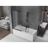 Mexen Fox 2-wing sliding bathtub screen 85 x 150 cm, frosted, black - 891-085-002-70-30