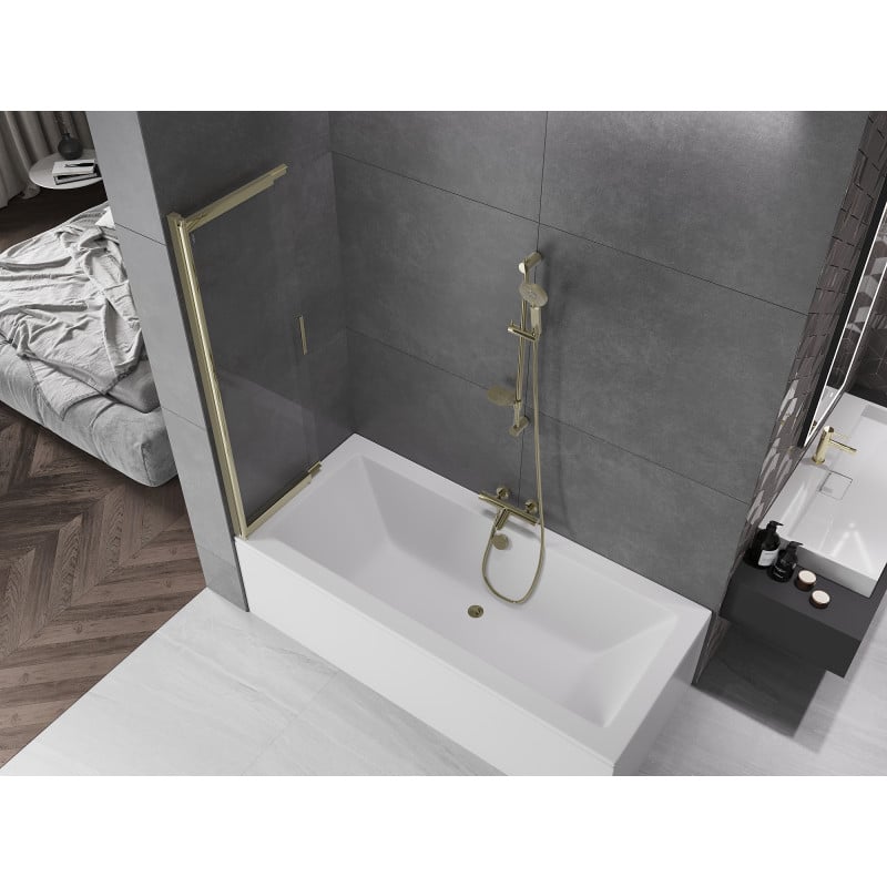 Mexen Fox 2-panel sliding shower screen 85 x 150 cm, transparent, gold - 891-085-002-50-00