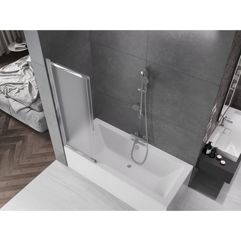 Mexen Fox 2-panel sliding bathtub screen 100 x 150 cm, frosted, chrome - 891-100-002-01-30