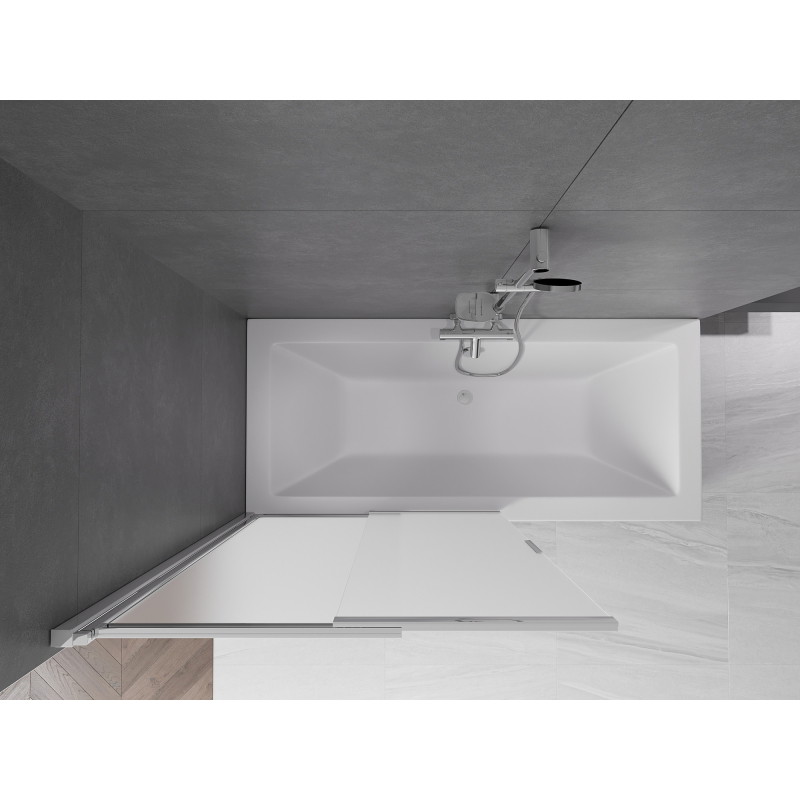 Mexen Fox 2-panel sliding bath screen 100 x 150 cm, frosted, chrome - 891-100-002-01-30