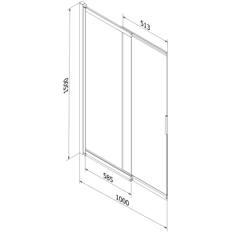 Mexen Fox 2-wing sliding shower screen 100 x 150 cm, frost, chrome - 891-100-002-01-30