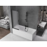 Mexen Fox 2-wing sliding bathtub screen 100 x 150 cm, frost, black - 891-100-002-70-30