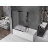 Mexen Fox 2-panel sliding shower screen 100 x 150 cm, frosted, black - 891-100-002-70-30