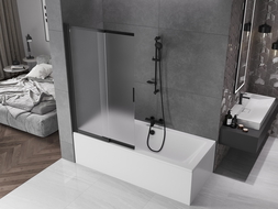 Mexen Fox 2-panel sliding shower screen 100 x 150 cm, frosted, black - 891-100-002-70-30