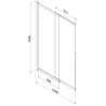 Mexen Fox 2-panel sliding shower screen 100 x 150 cm, frosted, black - 891-100-002-70-30