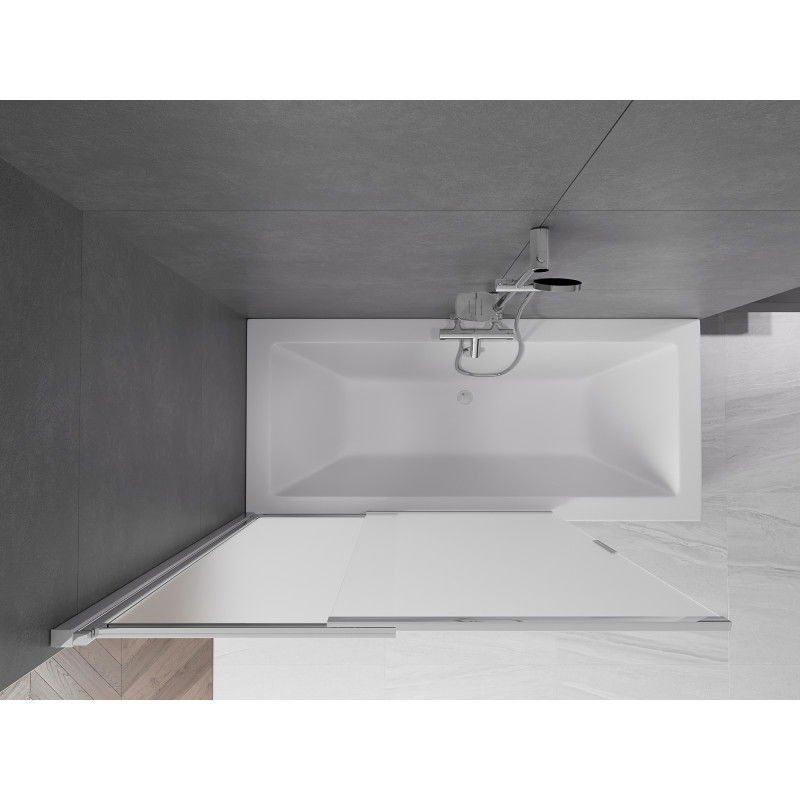 Mexen Fox 2-wing Sliding Bath Screen 120 x 150 cm, Frosted, Chrome - 891-120-002-01-30